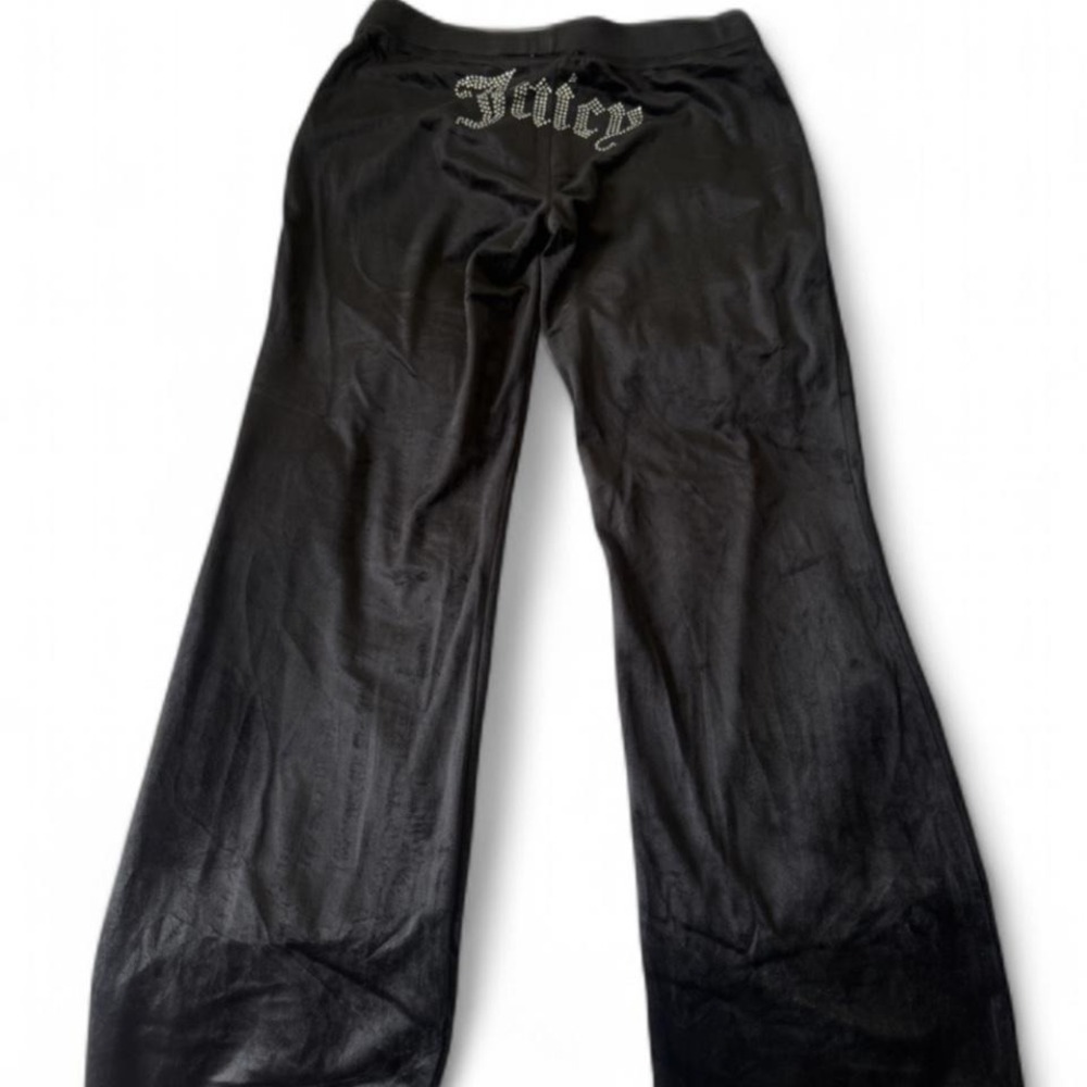 Juicy Couture Black Sweat pants‎ with rhinestones logo back iconic Y2K